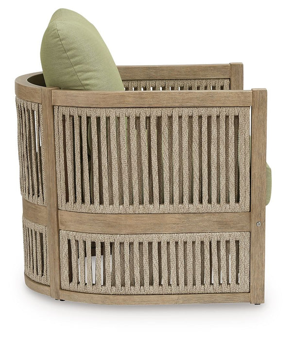 Serena Shores - Beige / Green - Lounge Chair With Cushion (Set of 2)