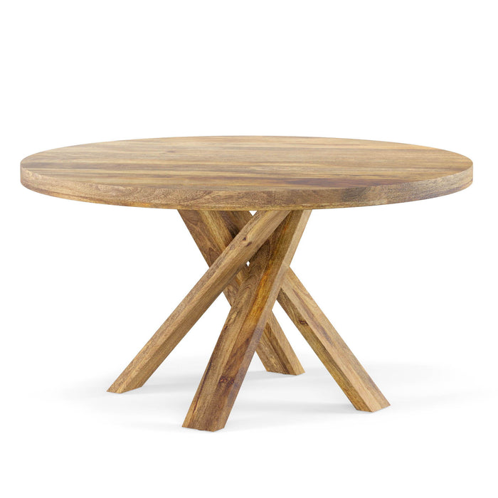 Crossings - Downtown Round Dining Table With 4 Upholstered Chairs - Amber & Gray