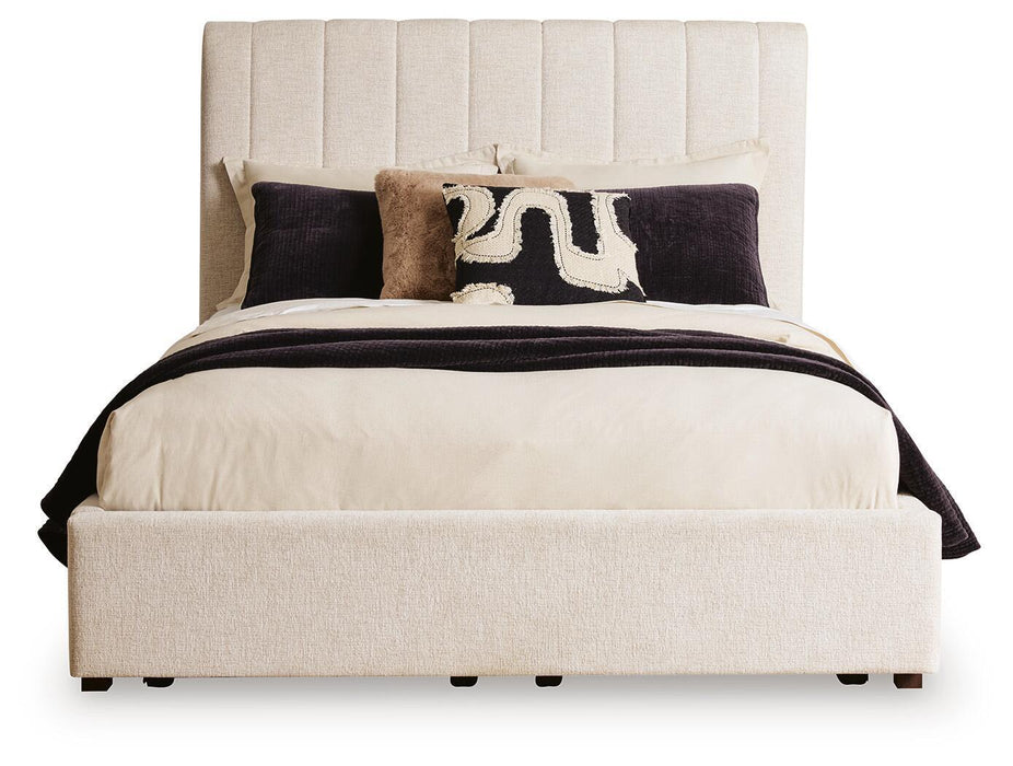 Shoralli - Queen Upholstered Storage Bed - Beige