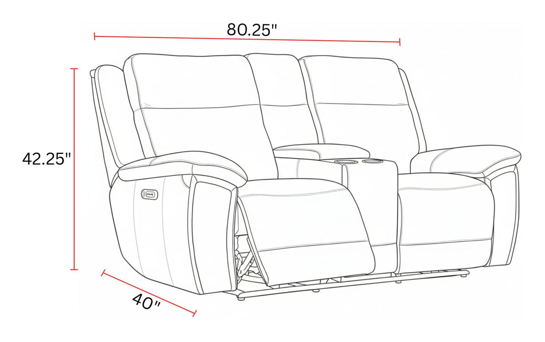 Jameson - Power Reclining Zero Gravity Console Loveseat - Hickory
