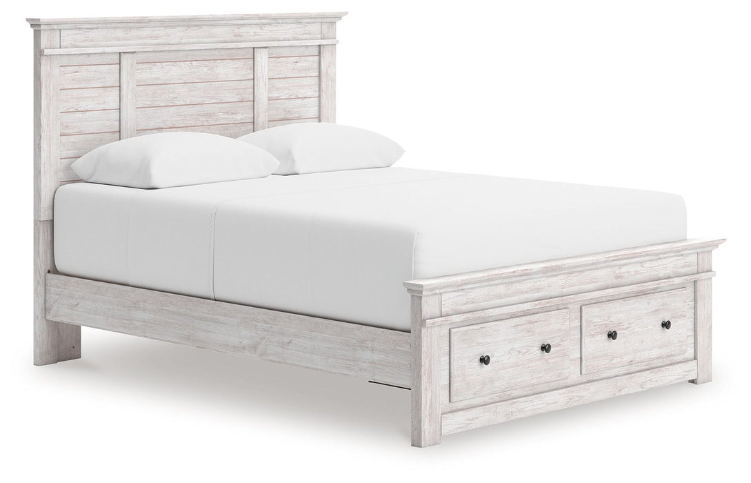 Makidern - Panel Storage Bed With Storage Footboard