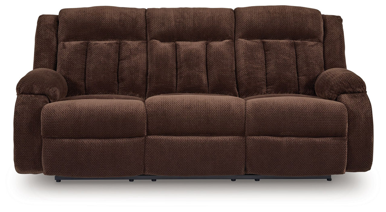 Free Wake - Chocolate - Reclining Power Sofa With Drop Down Table