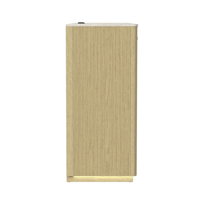 Cambrie - Buffet With LED And Power - Off-White And Natural