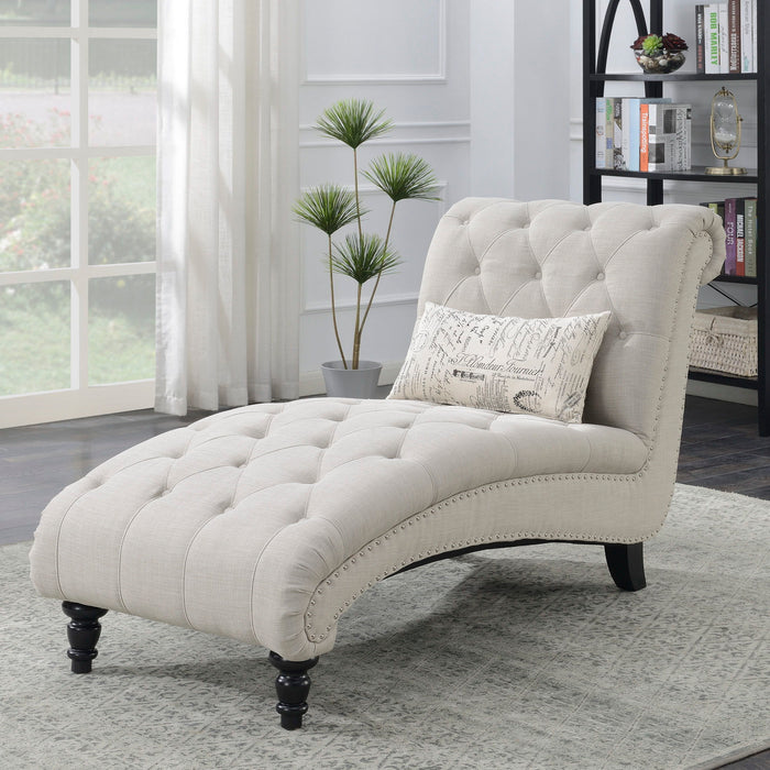 Hutton II - Tufted Chaise - Ivory