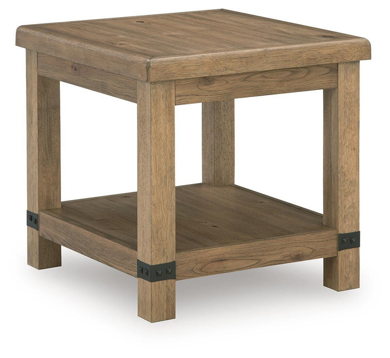 Ridgester - Rectangular End Table - Light Brown