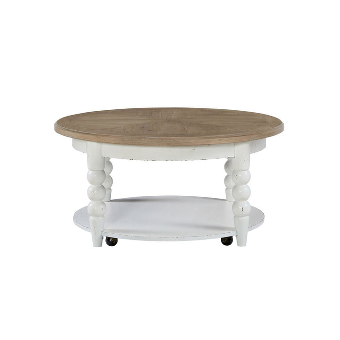 Turnberry Park - Round Cocktail Table - Washed White