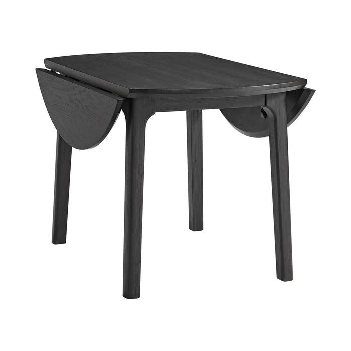 Garcia - 3 Piece Dining Set (Round Drop Leaf Table And 2 Chairs) - Black