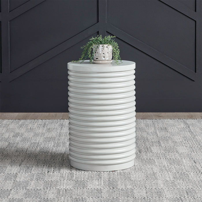 Berkley Square - Round Chairside Table - Linen & Khaki