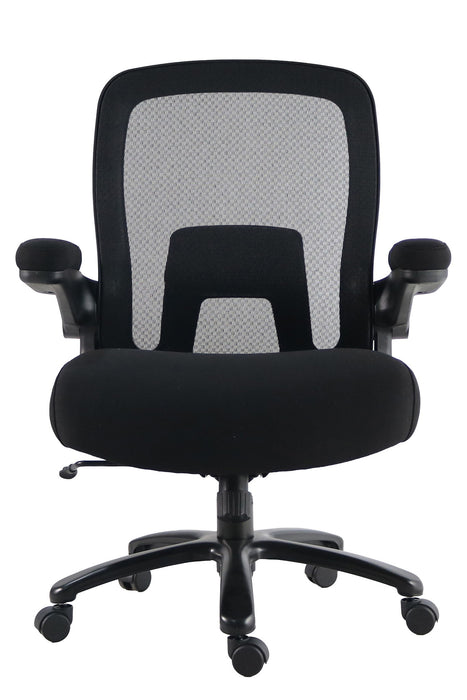 Dc - Mesh Desk Chair Big Man 500 Lb Lumbar - Black