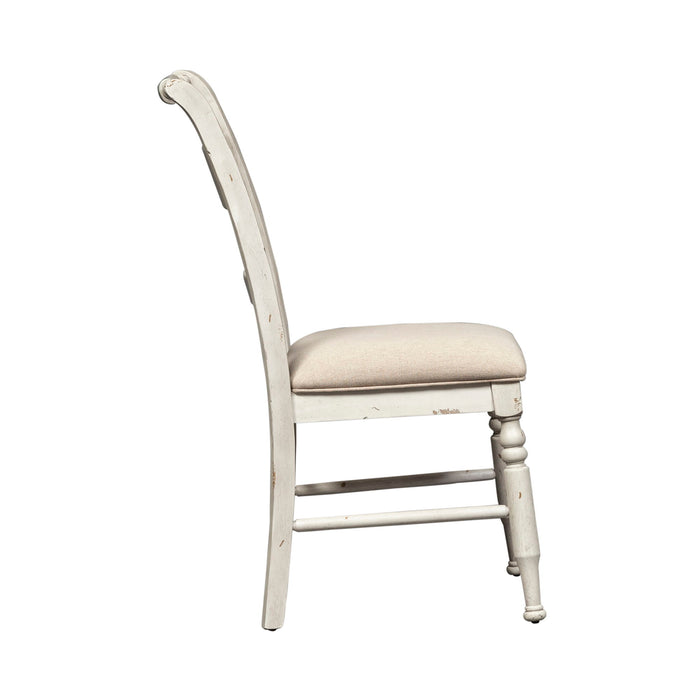 Whitney - Slat Back Side Chair - Antique Linen / Weathered Gray