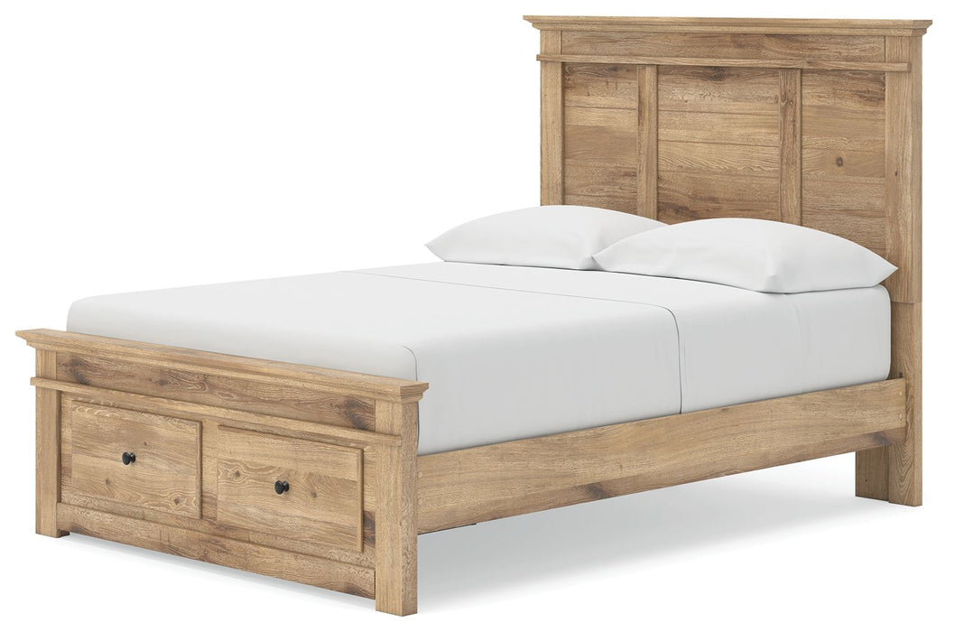 Makidern - Panel Storage Bed With Under Bed Storage Unit And Storage Footboard