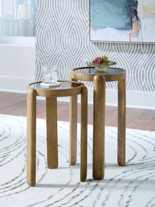 Jossor - Light Brown - Accent Table Set (Set of 2)