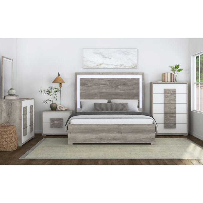 San Matteo - 2-Drawer Nightstand With USB - Gray