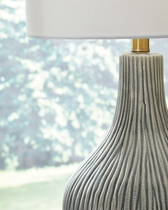 Judlen - Gray / Gold Finish - Ceramic Table Lamp