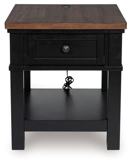 Wildenauer - Brown / Black - Rectangular End Table