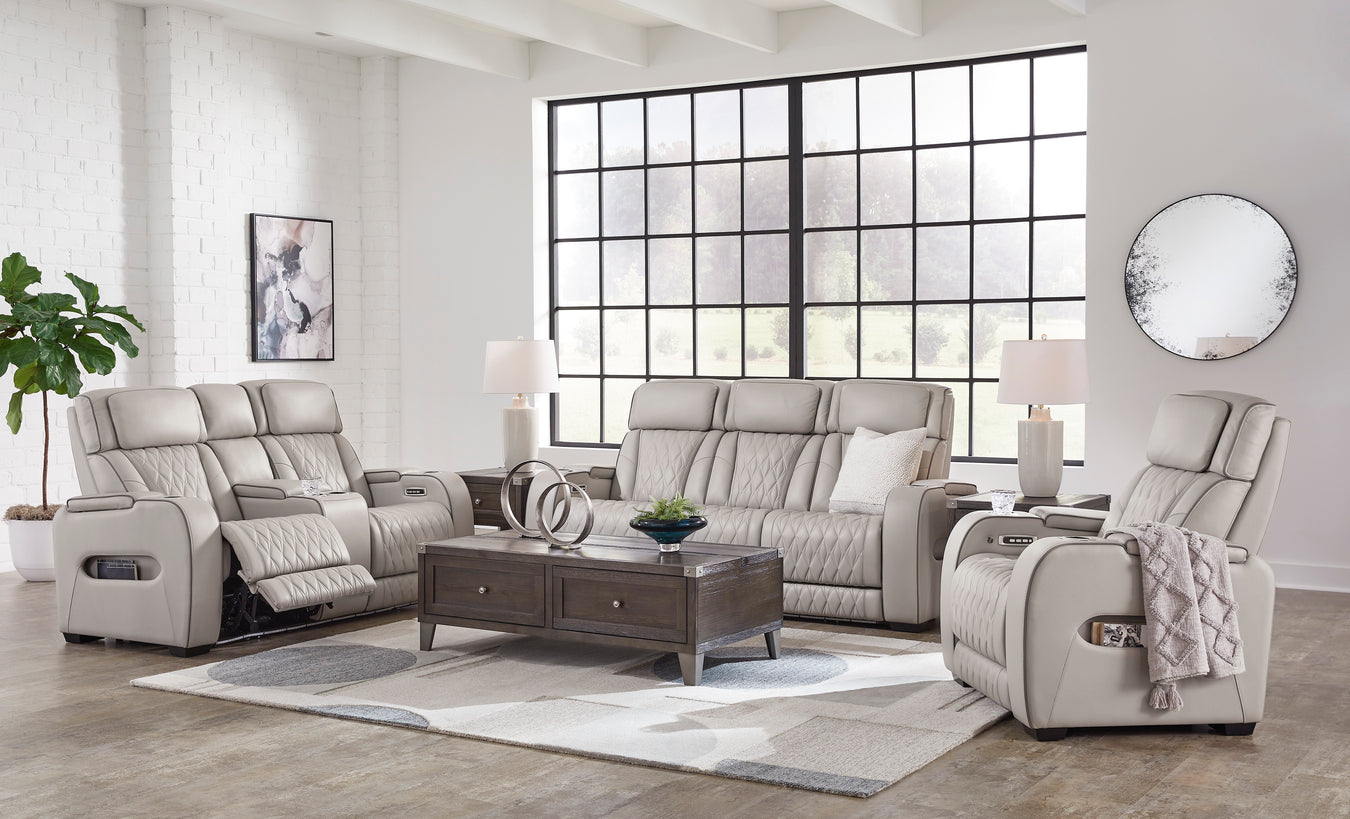 Gray power reclining sofa group ashley furniture boyington gray 27105 outlet