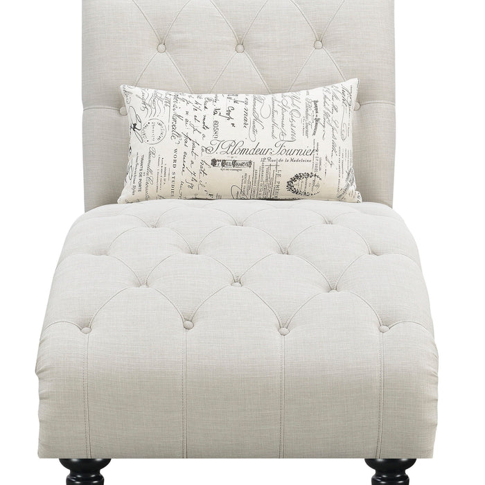 Hutton II - Tufted Chaise - Ivory