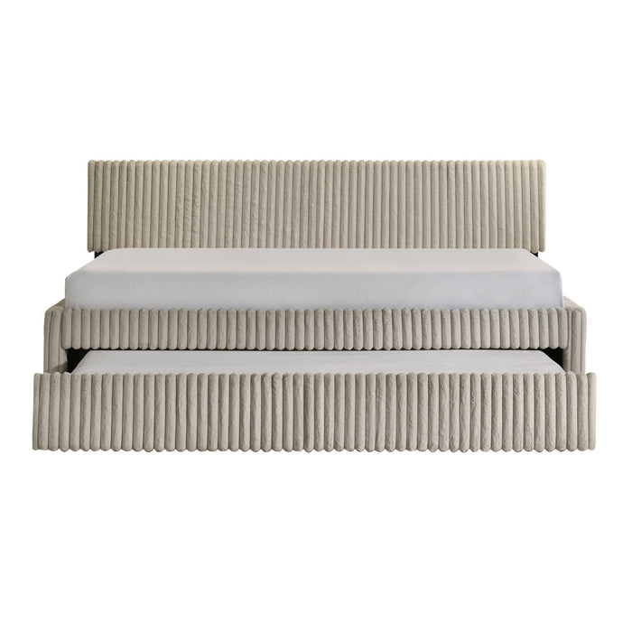 Arden - Twin Daybed With Trundle - Corduroy Beige