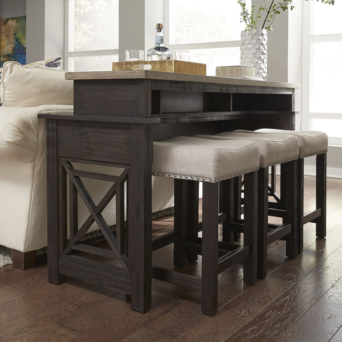 Heatherbrook - Console Bar Table - Charcoal & Ash