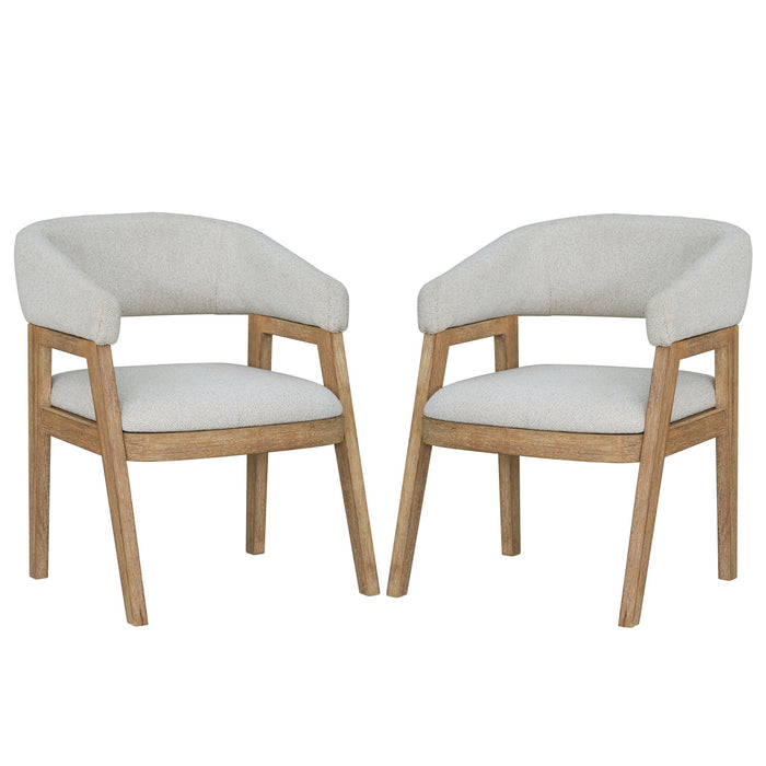 Escape - Barrel Dining Chair (Set of 2) - Glazed Natural Oak Mirage Mist