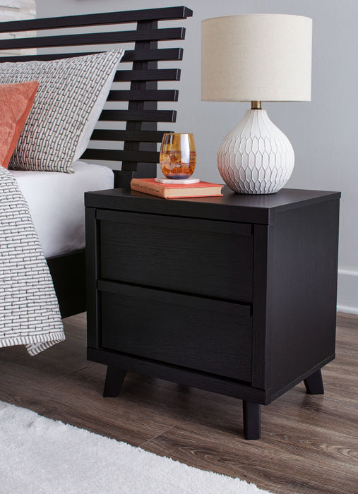 Danziar - Black - Two Drawer Night Stand