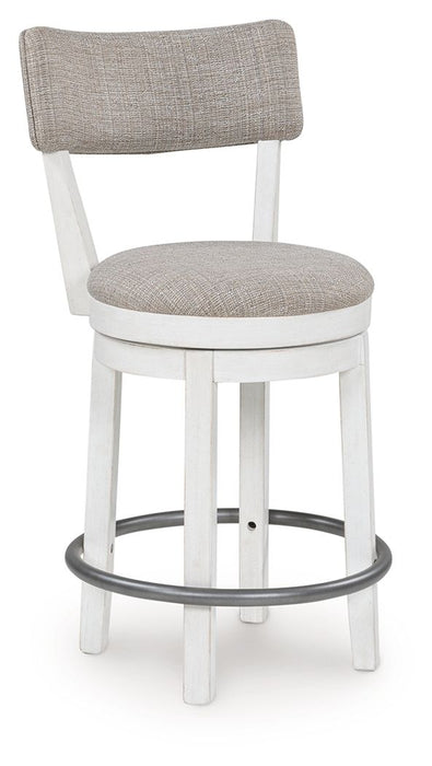 Robbinsdale - Antique White - Upholstered Swivel Barstool (Set of 2)