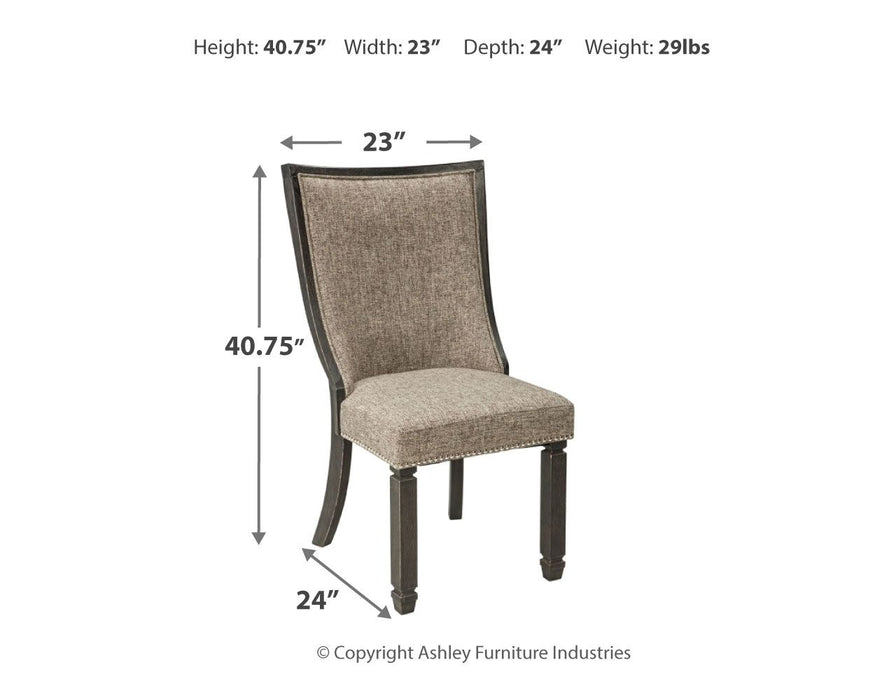 Tyler - Black / Grayish Brown - Dining UPH Side Chair (Set of 2) - Framed Back