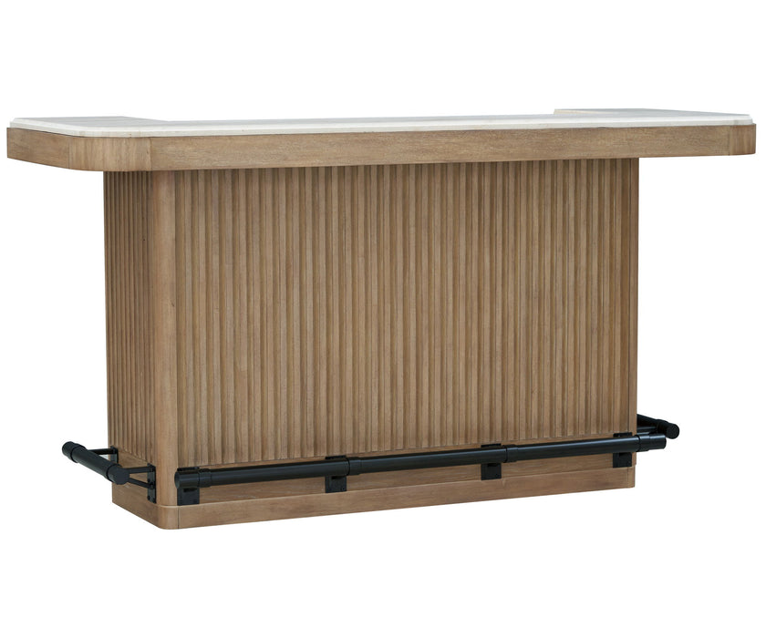 Escape - Dining Bar With Stone Top - Glazed Natural Oak / Vanilla Bean