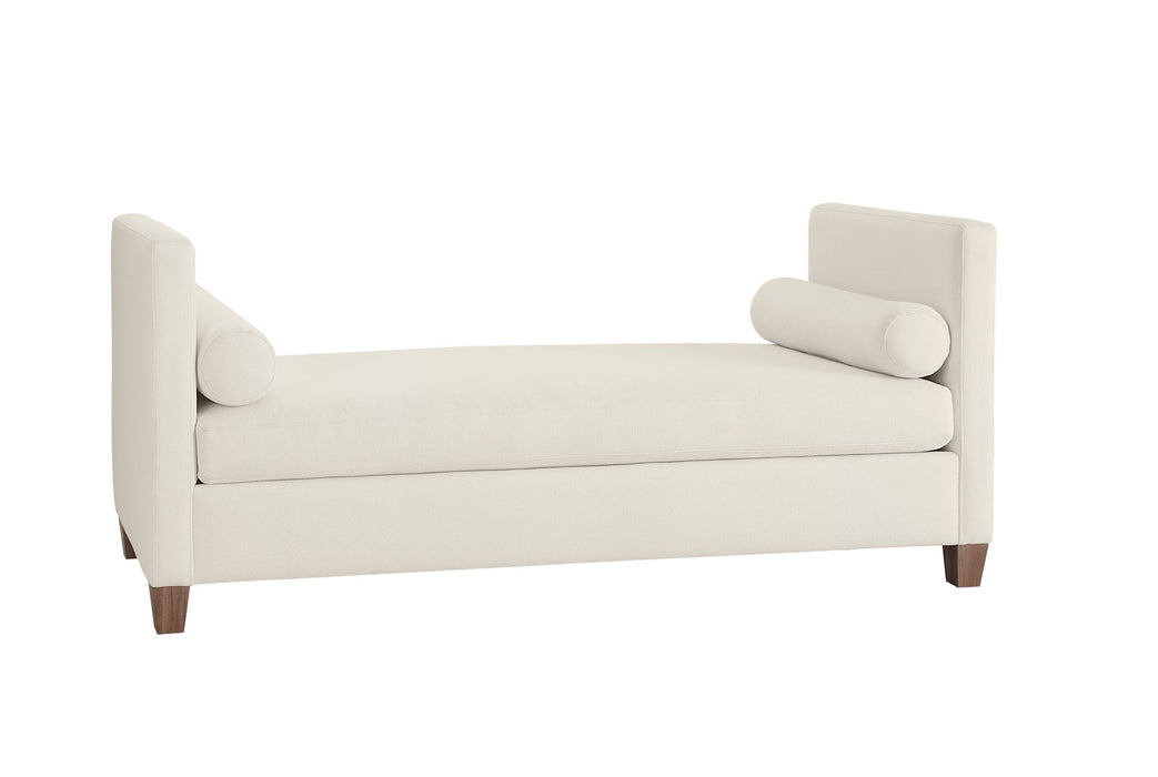 Tide & Timber - Linen Upholstery Day Bed With Twin Mattress And 4 Legs - Soft White Maple