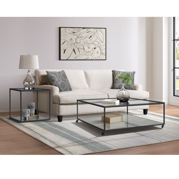 Yasmin - 2 Piece Occasional Table Set Coffee Table & End Table - Gray