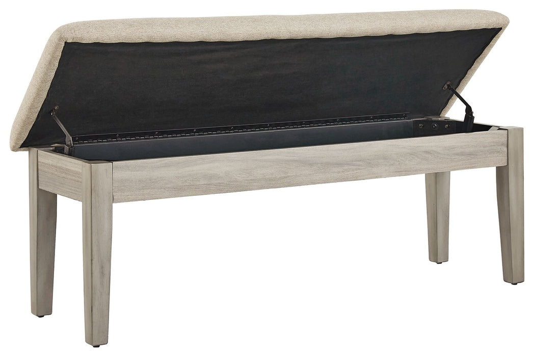 Parellen - Beige / Gray - Upholstered Storage Bench