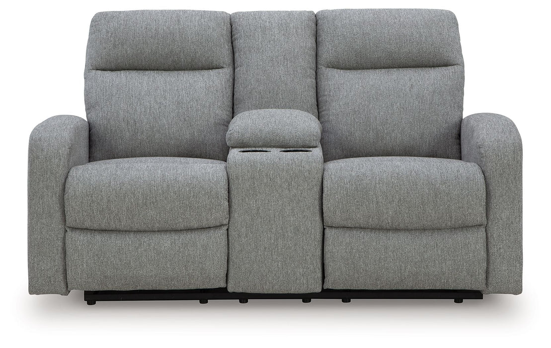 Gauntlet - Sterling - Double Recline Loveseat With Console