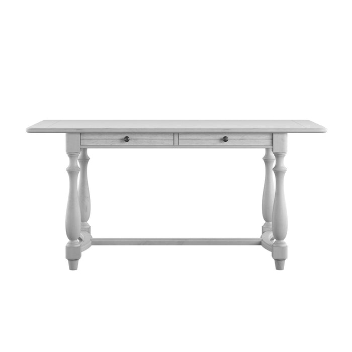 New Haven - 2 Drawer Gathering Height Table - Oyster Shell