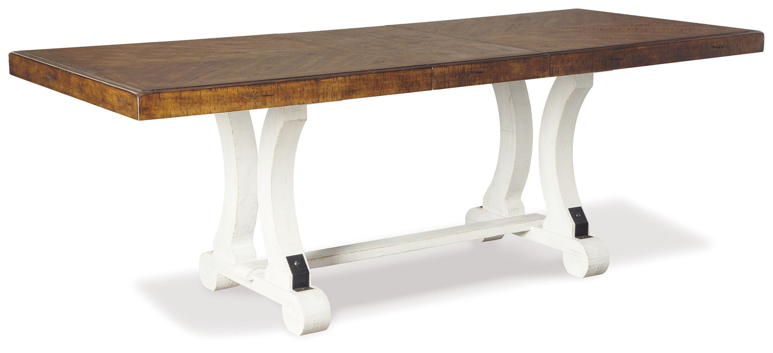 Valebeck - Rectangular Dining Room Table - White / Brown