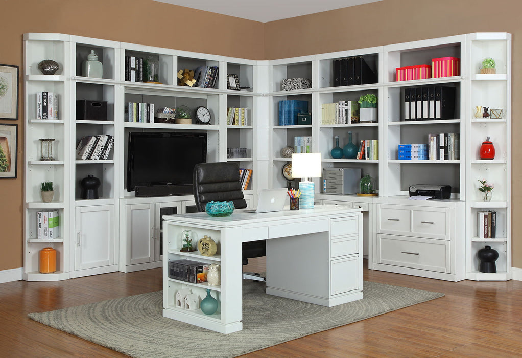 Catalina - Library Desk And Hutch - Cottage White