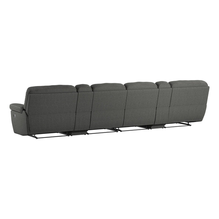Harvey - Power Sofa With 2 Power Headrest - Mottled Gray