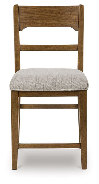 Cabalynn - Oatmeal / Light Brown - Upholstered Barstool (Set of 2)