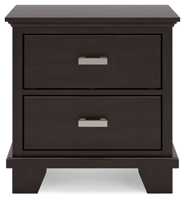 Covetown - Two Drawer Night Stand - Dark Brown