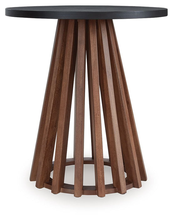 Kallari - Warm Brown / Black - Round End Table