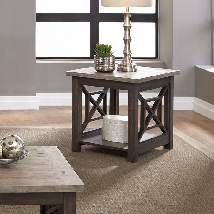 Heatherbrook - End Table - Charcoal & Ash