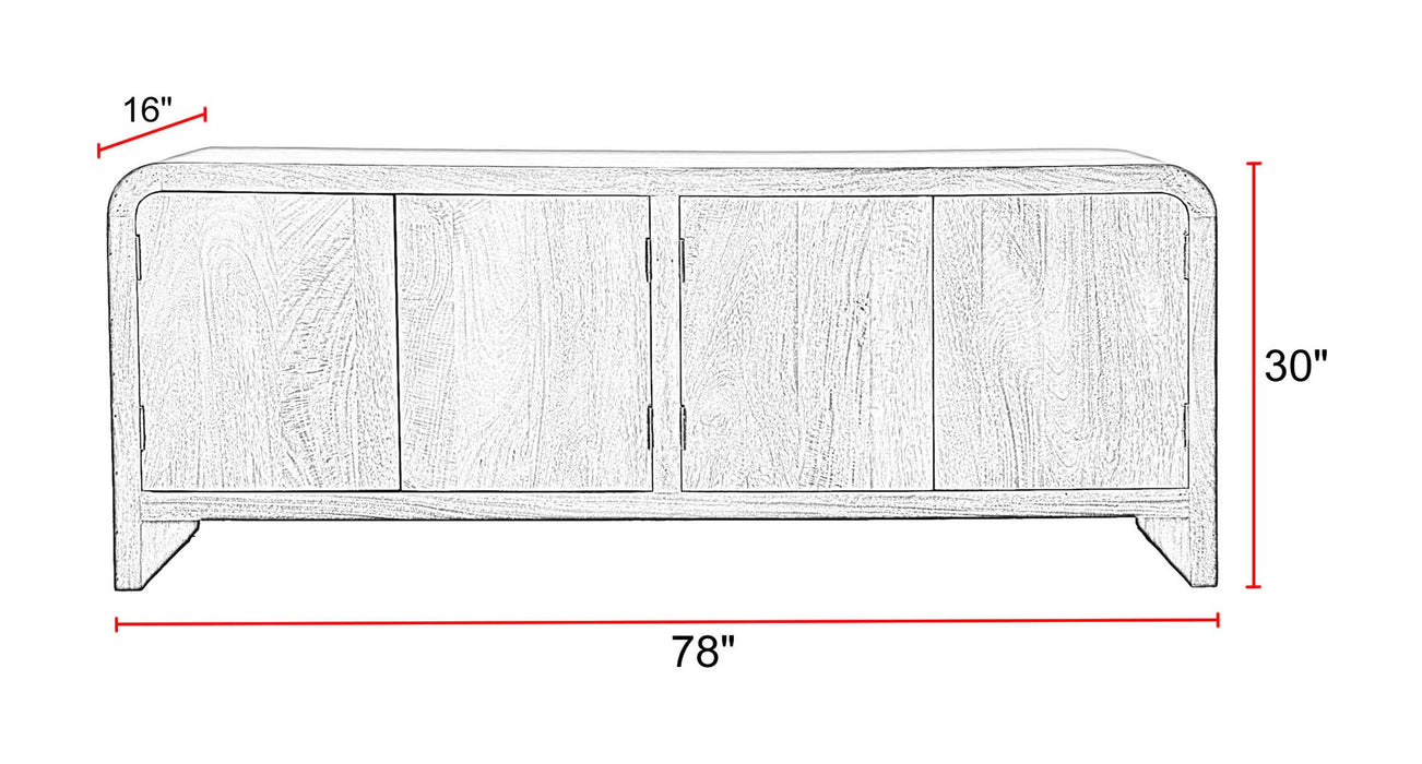 Portico - 78" Console - Warm Brown