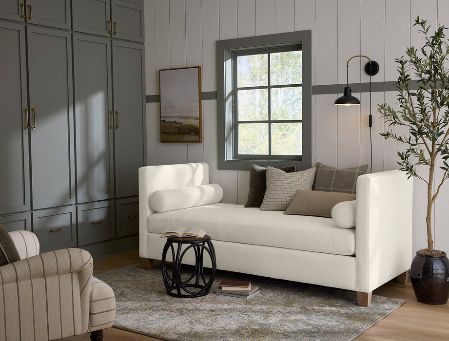 Tide & Timber - Linen Upholstery Day Bed With Twin Mattress And 4 Legs - Blue Maple