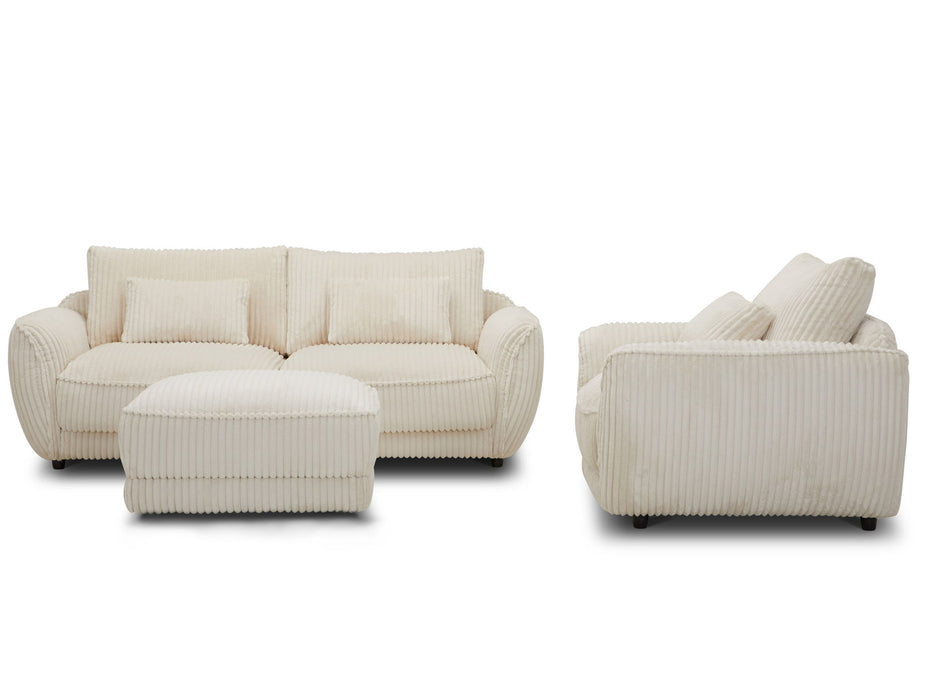 Utopia - Ottoman With Casters - Mega Ivory