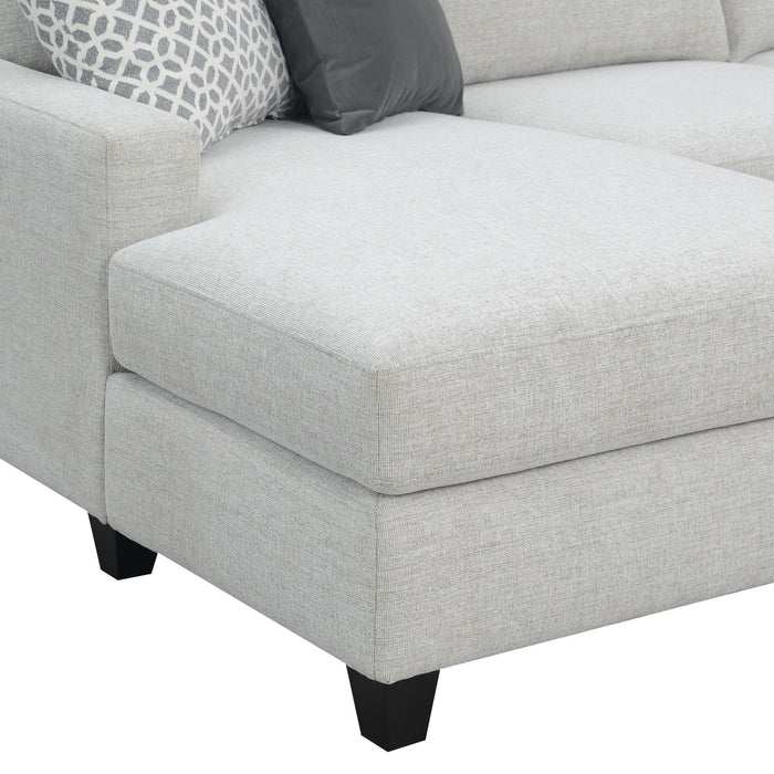 Walker - Chaise Sectional - Pale Gray