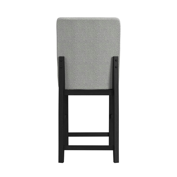 Portland - Square Back Fabric Barstool (Set of 2) - Gray / Black