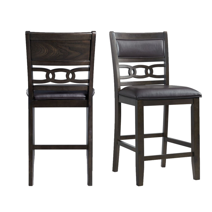 Amherst - Counter Height Faux Leather Side Chair (Set of 2) - Walnut