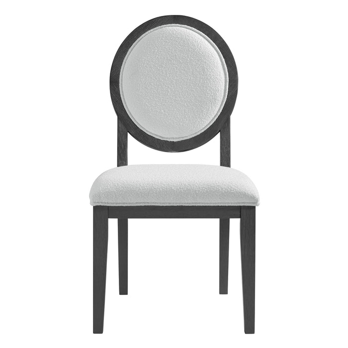 Versailles - Contemporary Round Back Dining Chair (Set of 2) - Black / White