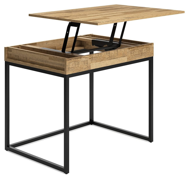 Gerdanet - Light Brown / Black - Home Office Lift Top Desk