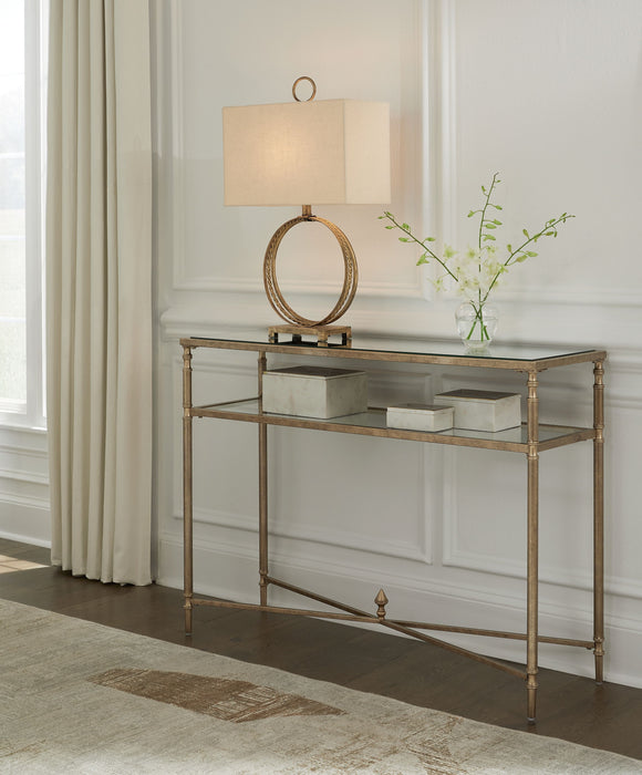 Cloverty - Aged Gold Finish - Sofa Table