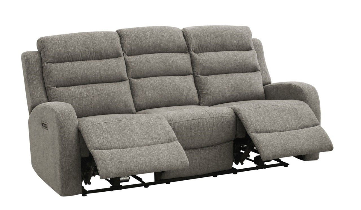 Avanti - Power Motion Sofa with Power Motion Head Recliner - Whiskers Nature Grey